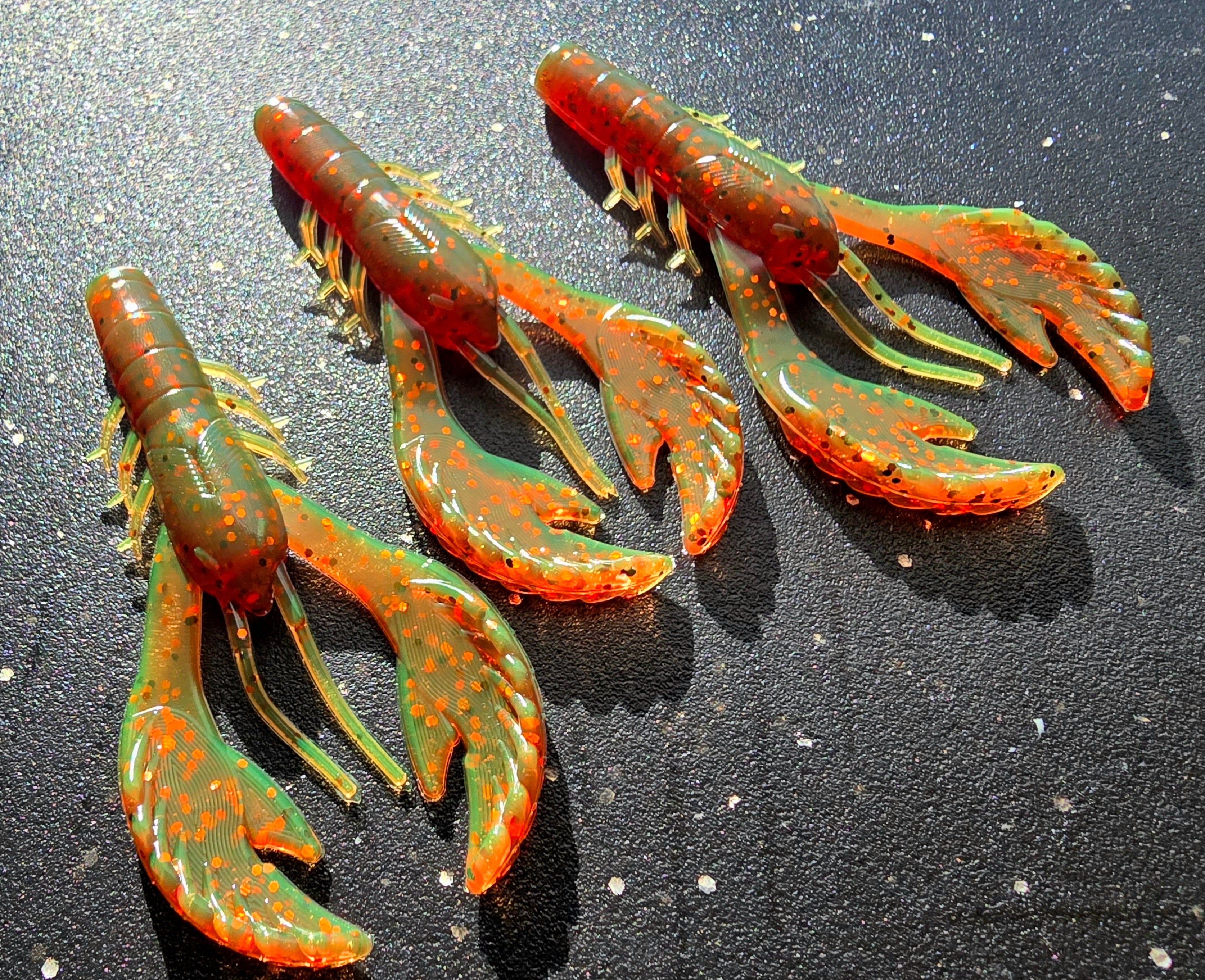 Motor Oil Breacher Craw with Orange, Bronze Flake