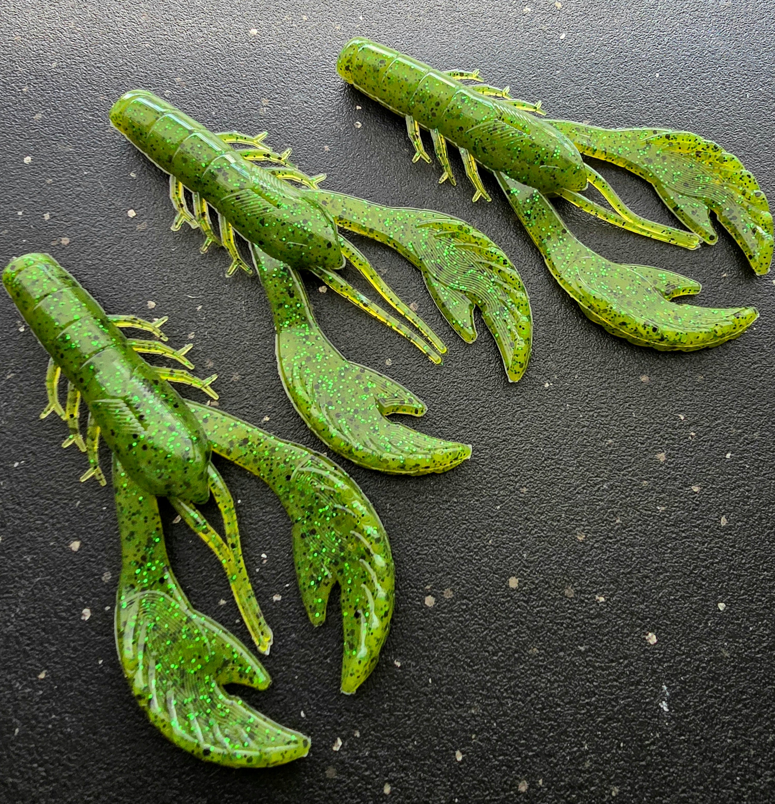 Green Breacher Craw with Green, Back Flake