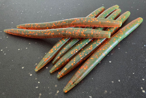 Motor Oil Stick Bait with Orange and Bronze Flake