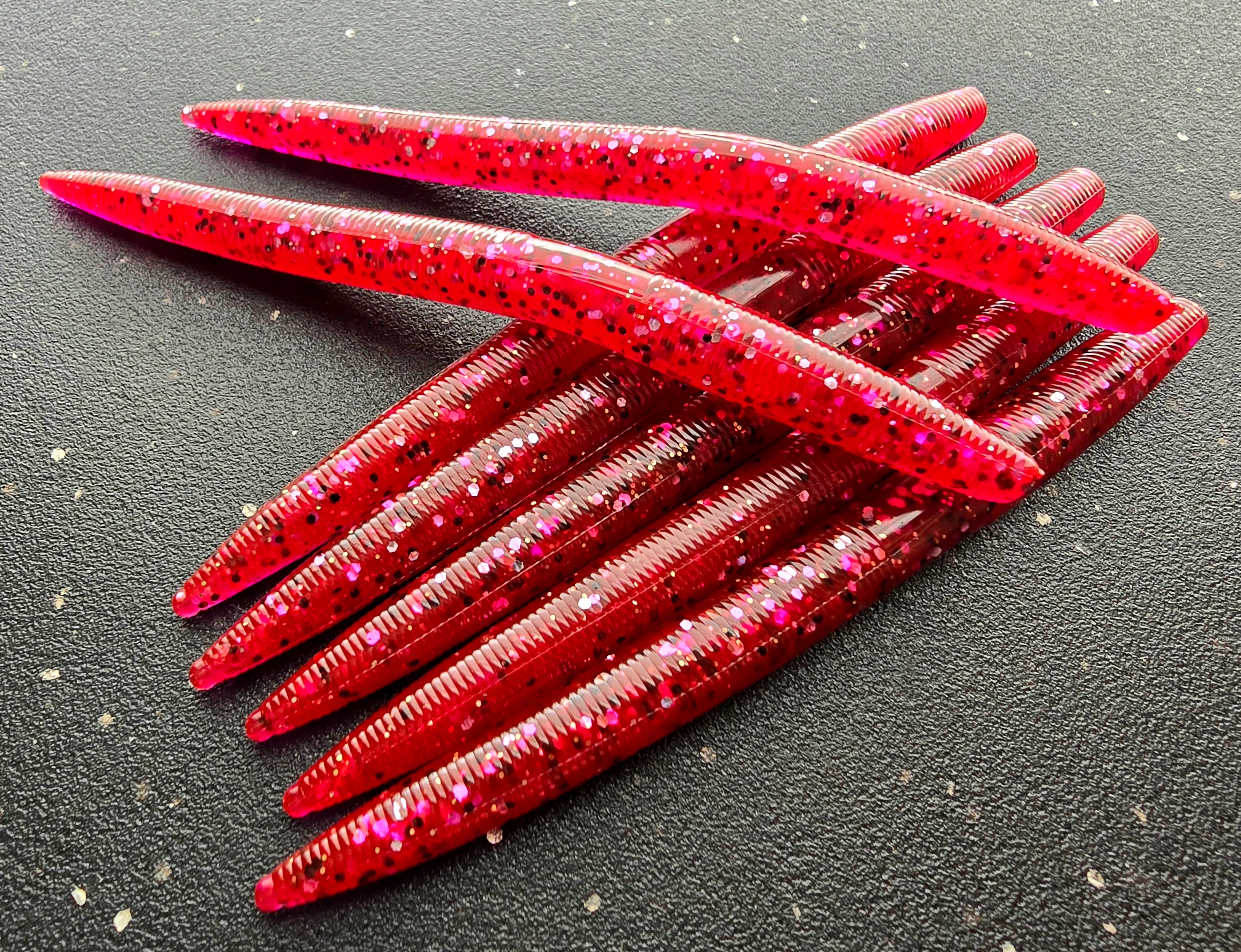 Red Sapper Stick with Black, Silver, Gold Flake